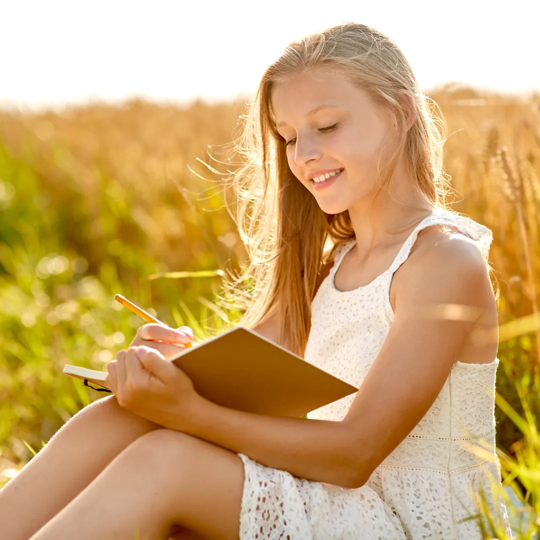 Reader enjoying a book outdoors